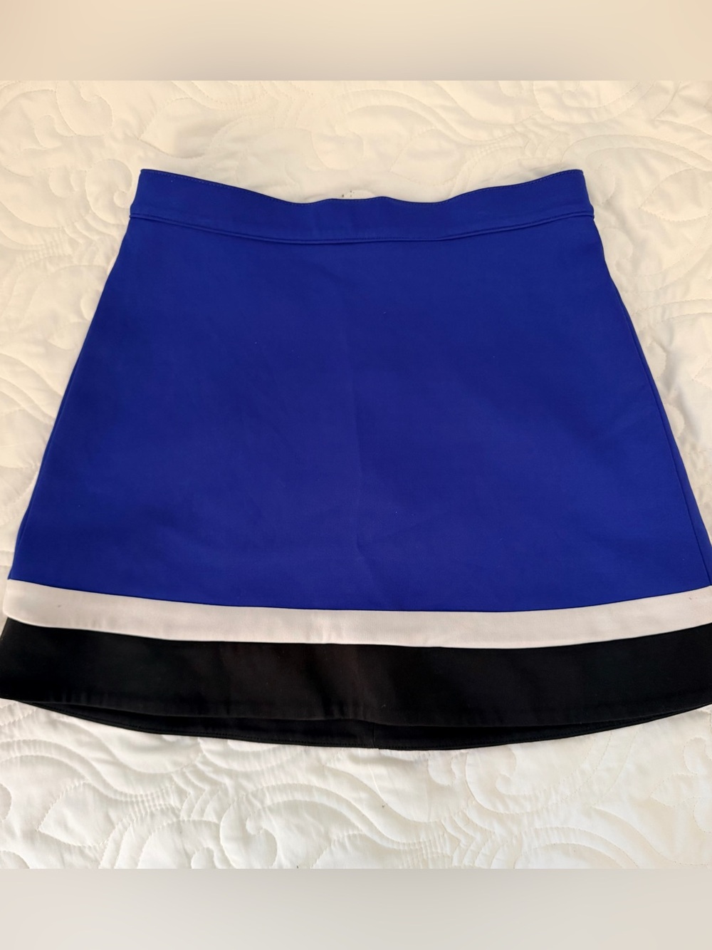 Varsity Authentic Cheer Skirt Royal Blue Black White Pleated A-Line